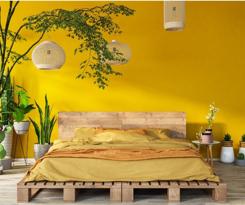 Lemon Yellow Color Bedroom