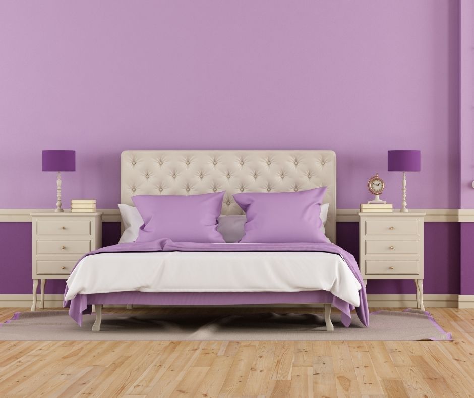 Amethyst Purple color bedroom