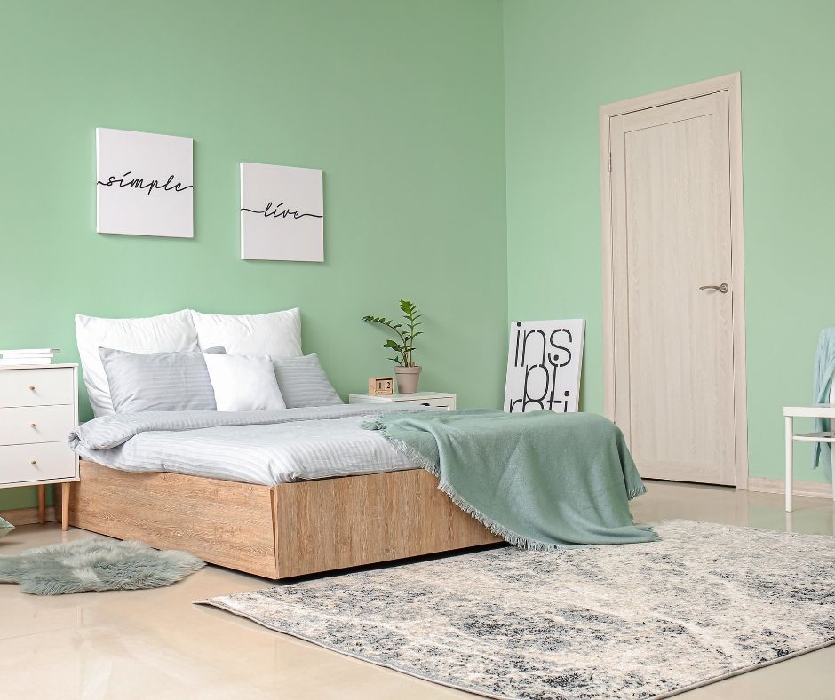 Mint Green color bedroom