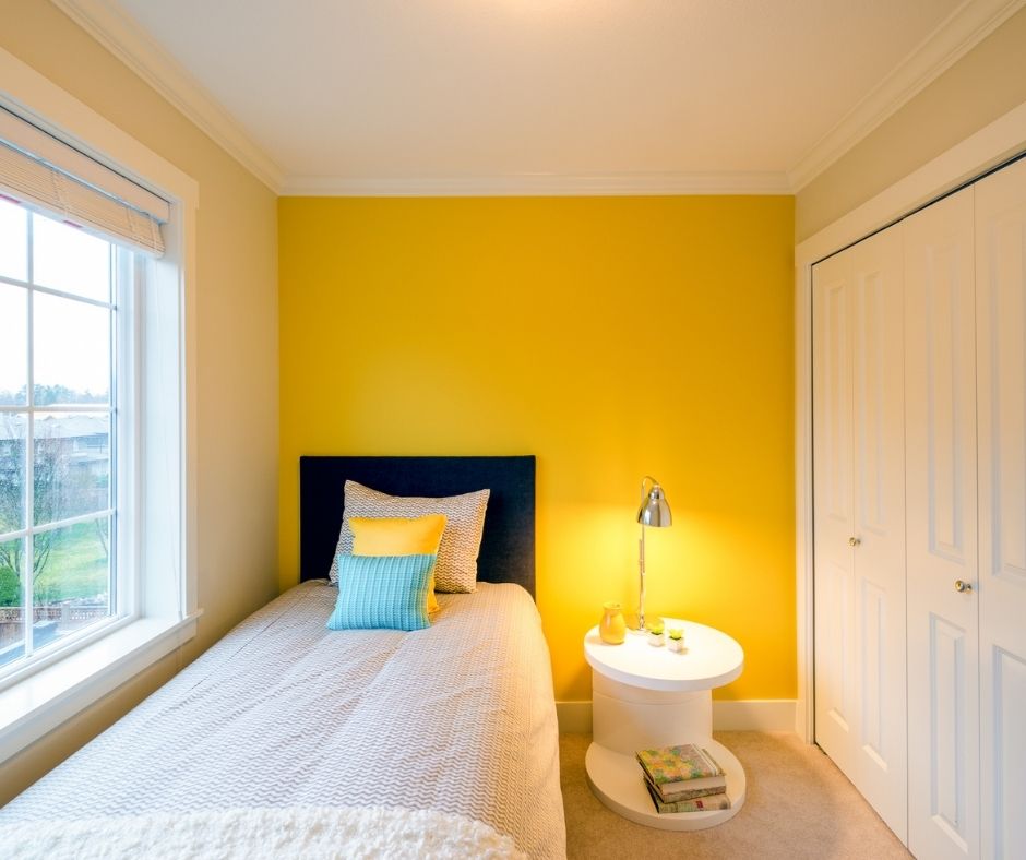 Marigold color bedroom